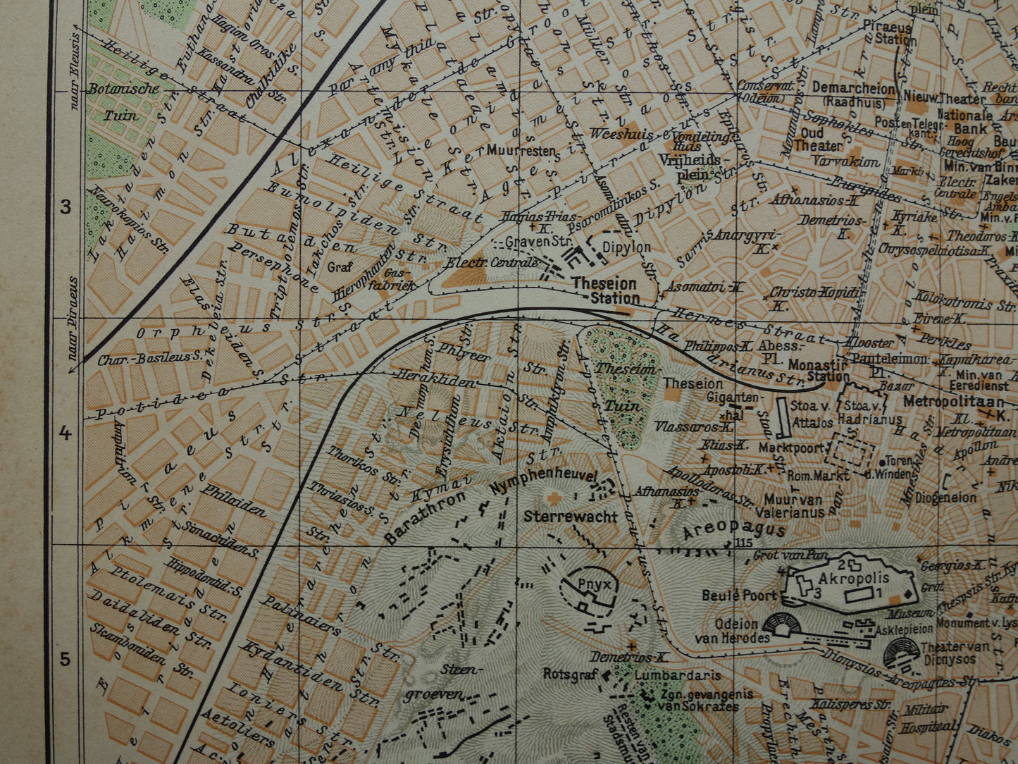 Old map of Athens from 1936 original vintage map of Athens Greece - Dutch maps
