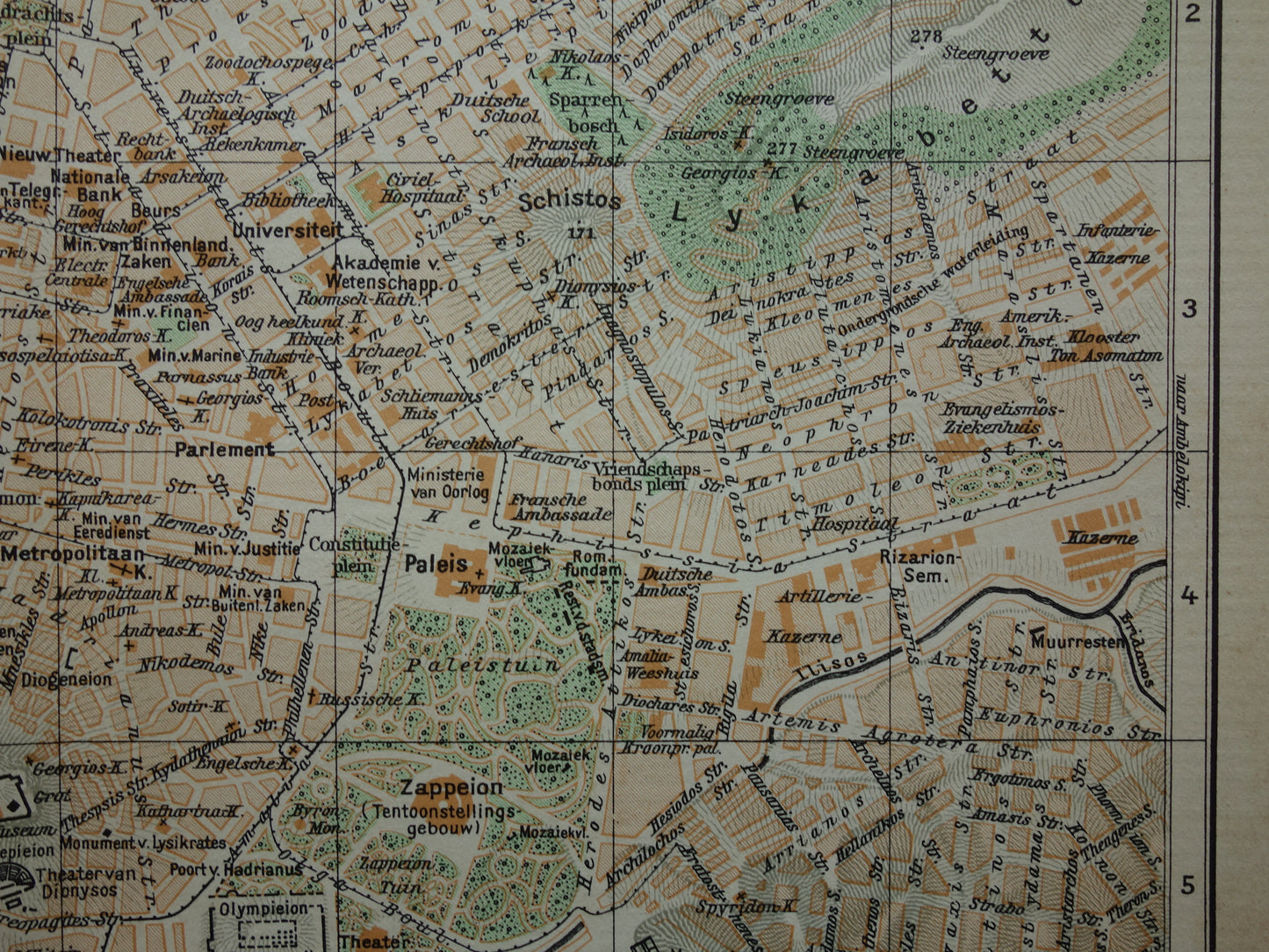 Old map of Athens from 1936 original vintage map of Athens Greece - Dutch maps