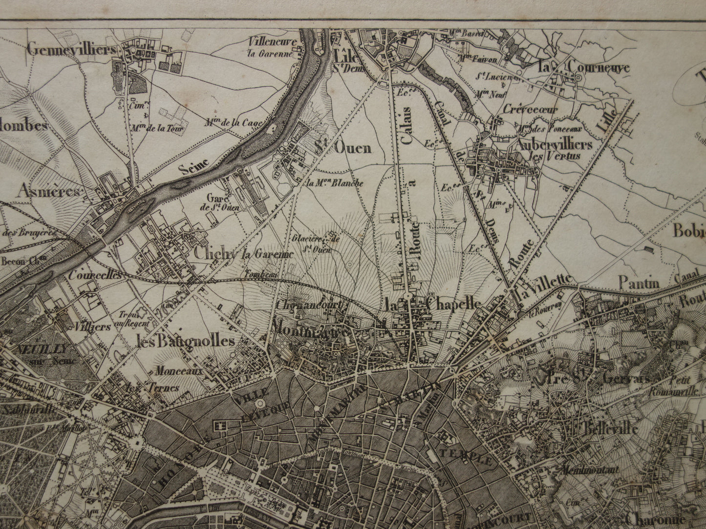 PARIS Old Map of Paris France - Original 170+ year old map