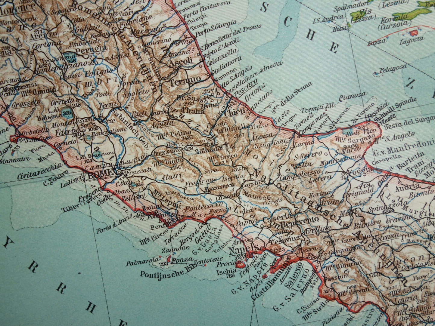 Alte Karte von Italien aus dem Jahr 1935 Originale Vintage-Landkarte von Italien (Niederländisch)