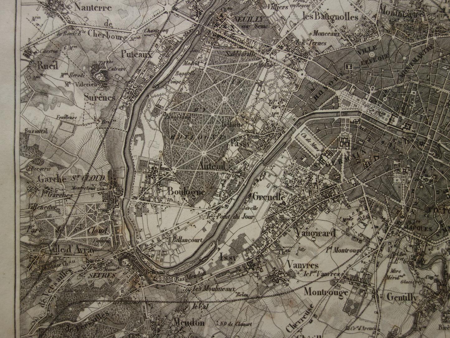 PARIS Old Map of Paris France - Original 170+ year old map