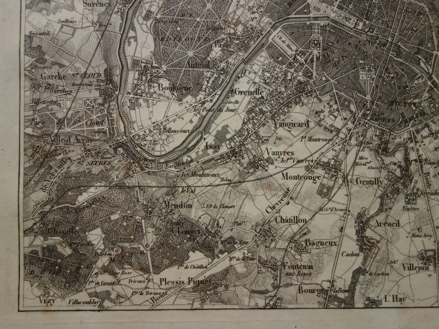 PARIS Old Map of Paris France - Original 170+ year old map