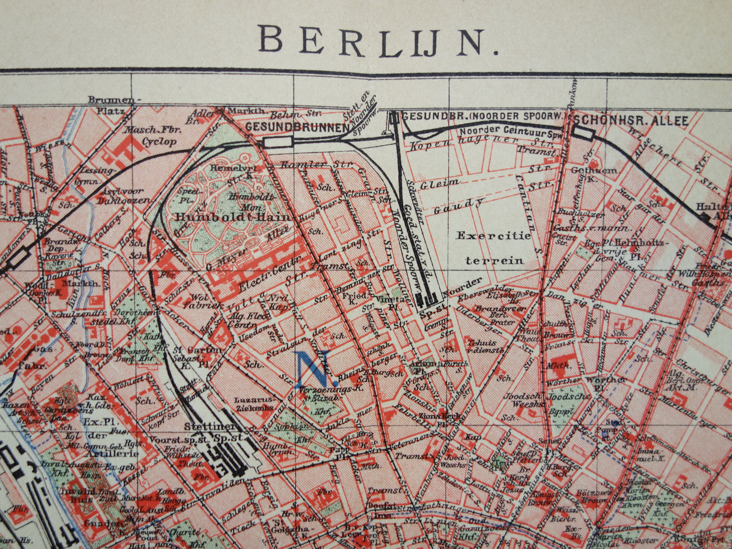 BERLIN old map of Berlin from 1906 original Dutch antique map