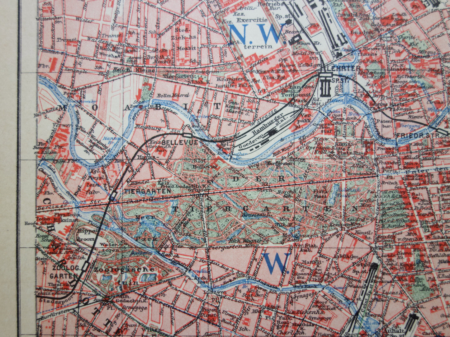BERLIN old map of Berlin from 1906 original Dutch antique map
