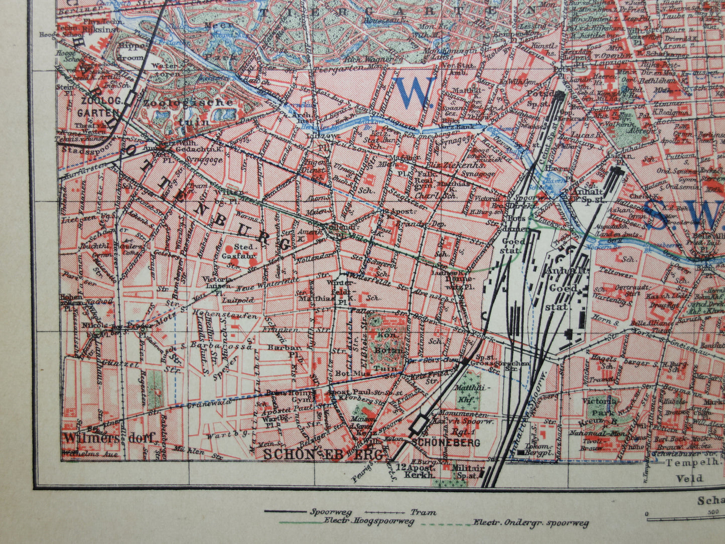 BERLIN old map of Berlin from 1906 original Dutch antique map