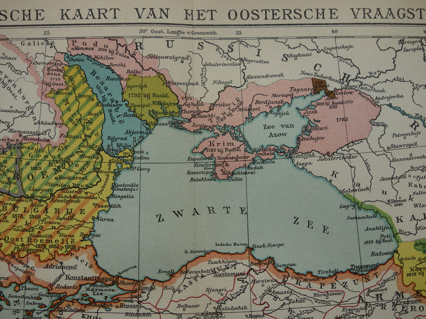Turkish Empire History Map 1910 Original Old Vintage Map European Turkey Antique Maps Balkans