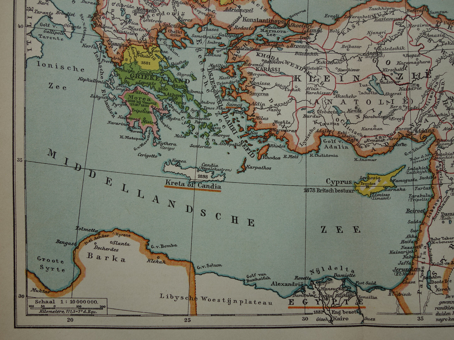 Turkish Empire History Map 1910 Original Old Vintage Map European Turkey Antique Maps Balkans