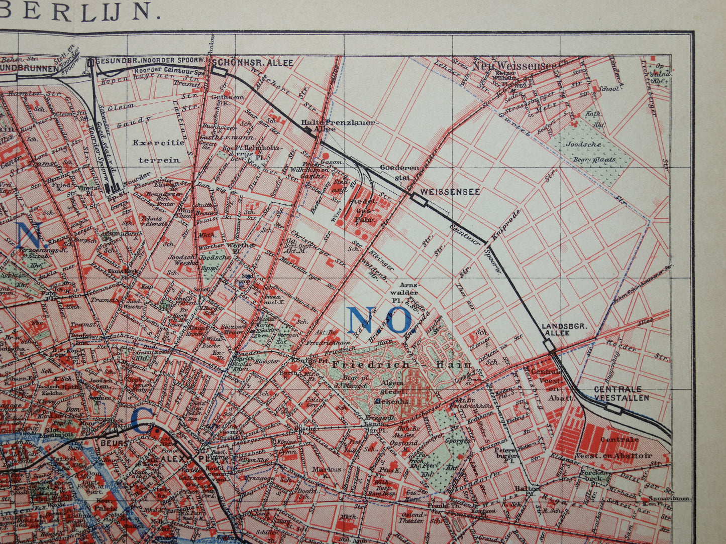 BERLIN old map of Berlin from 1906 original Dutch antique map