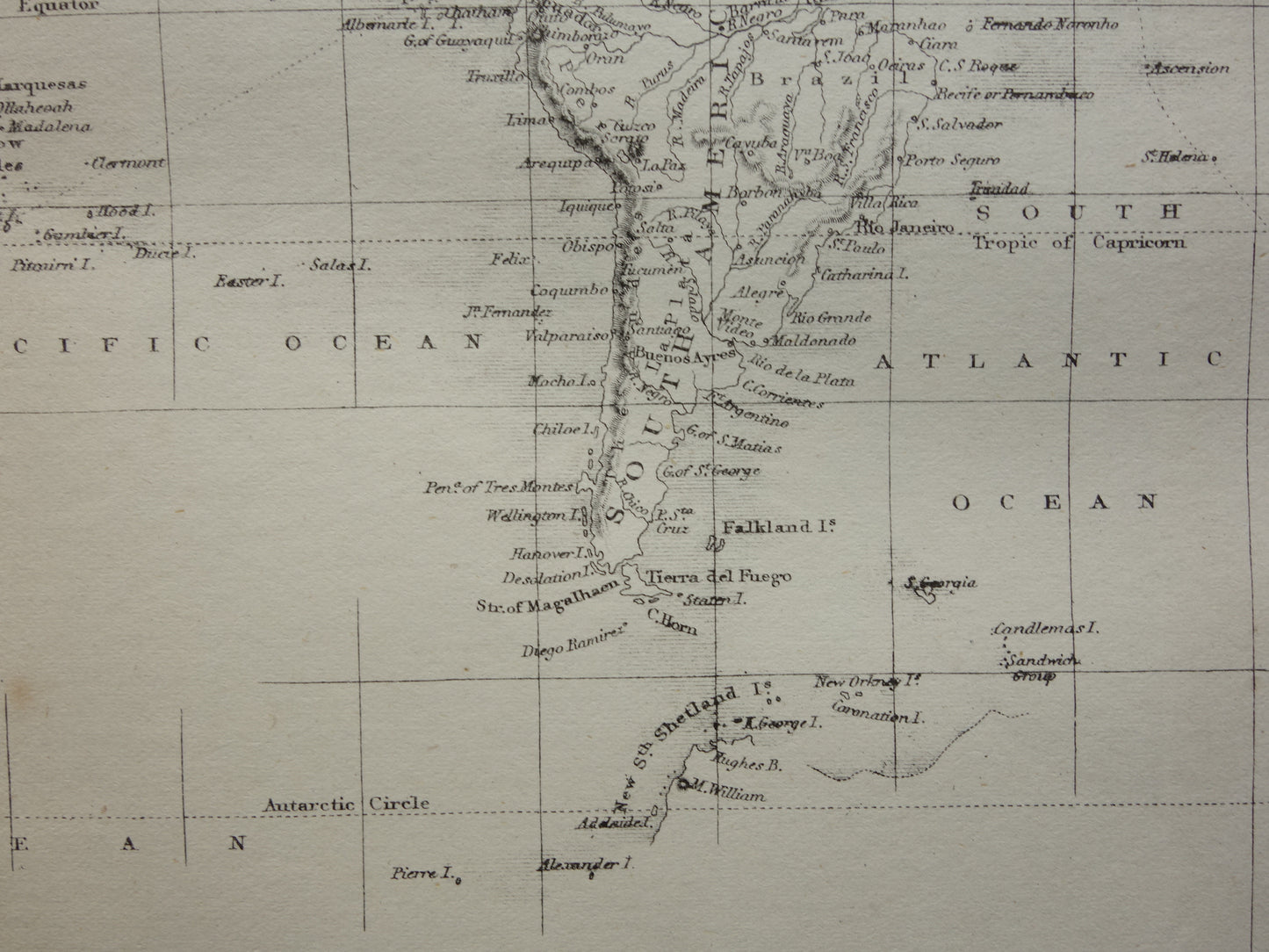 WERELDKAART vintage landkaart van de Wereld uit 1860 Originele antieke Engelse kaart