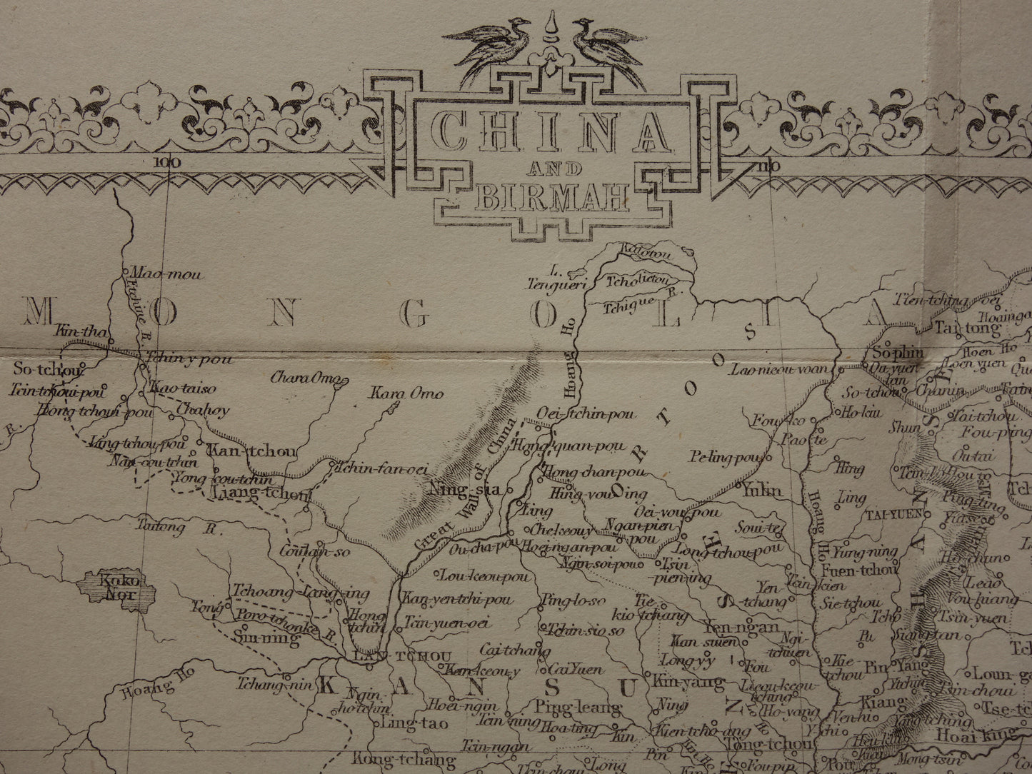 CHINA old map from 1860 original antique map China and Burma John Rapkin - Vintage English maps Myanmar