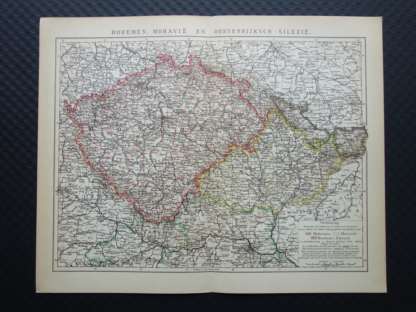 CZECH REPUBLIC old Dutch map of Czechia original vintage map of Bohemia and Moravia
