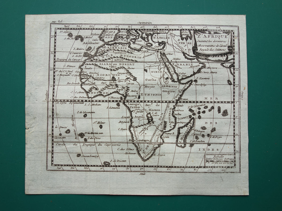 18th century map of Africa for sale
