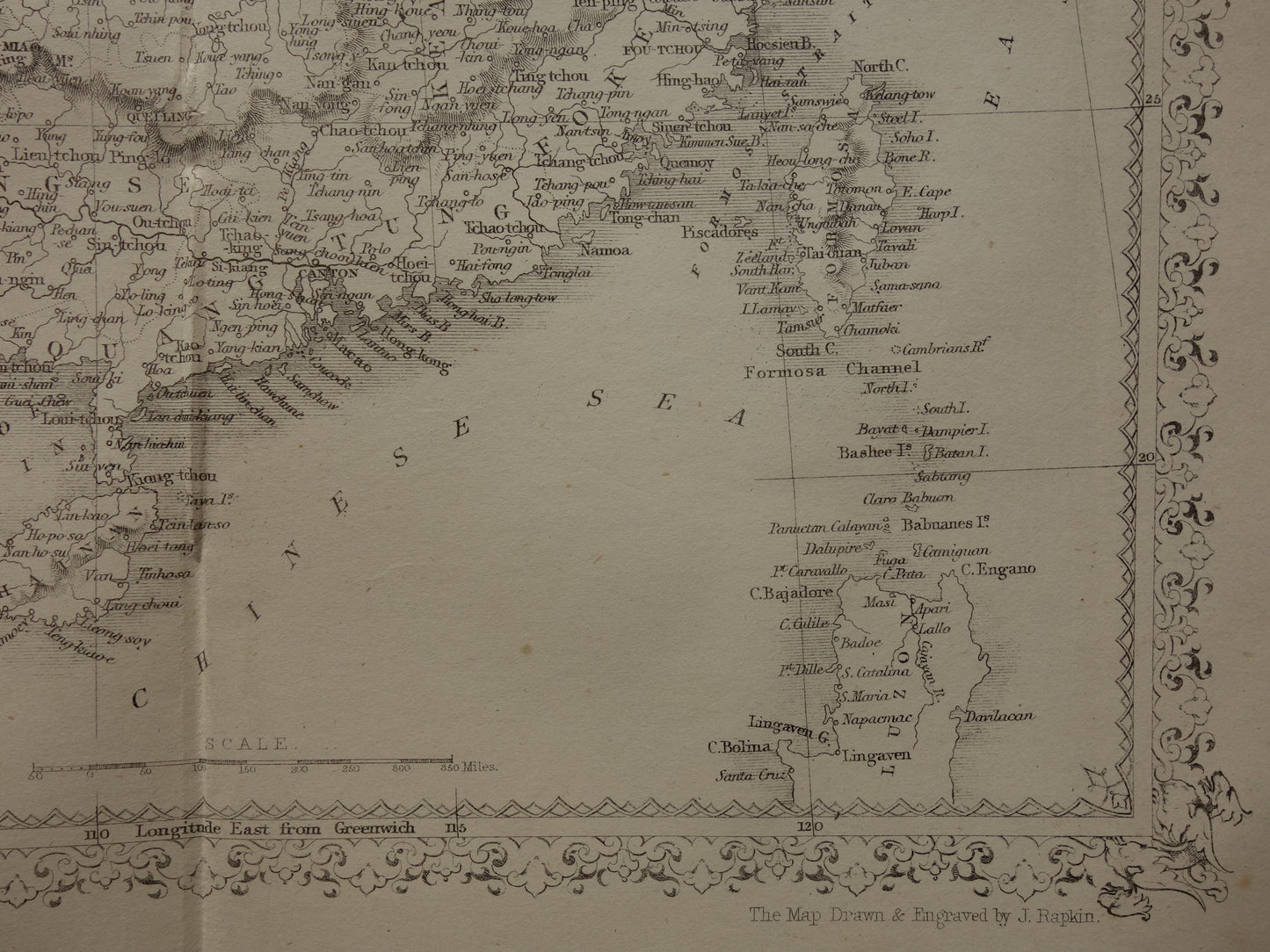 CHINA old map from 1860 original antique map China and Burma John Rapkin - Vintage English maps Myanmar