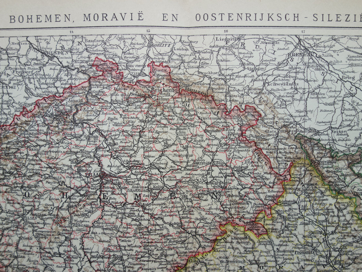 CZECH REPUBLIC old Dutch map of Czechia original vintage map of Bohemia and Moravia