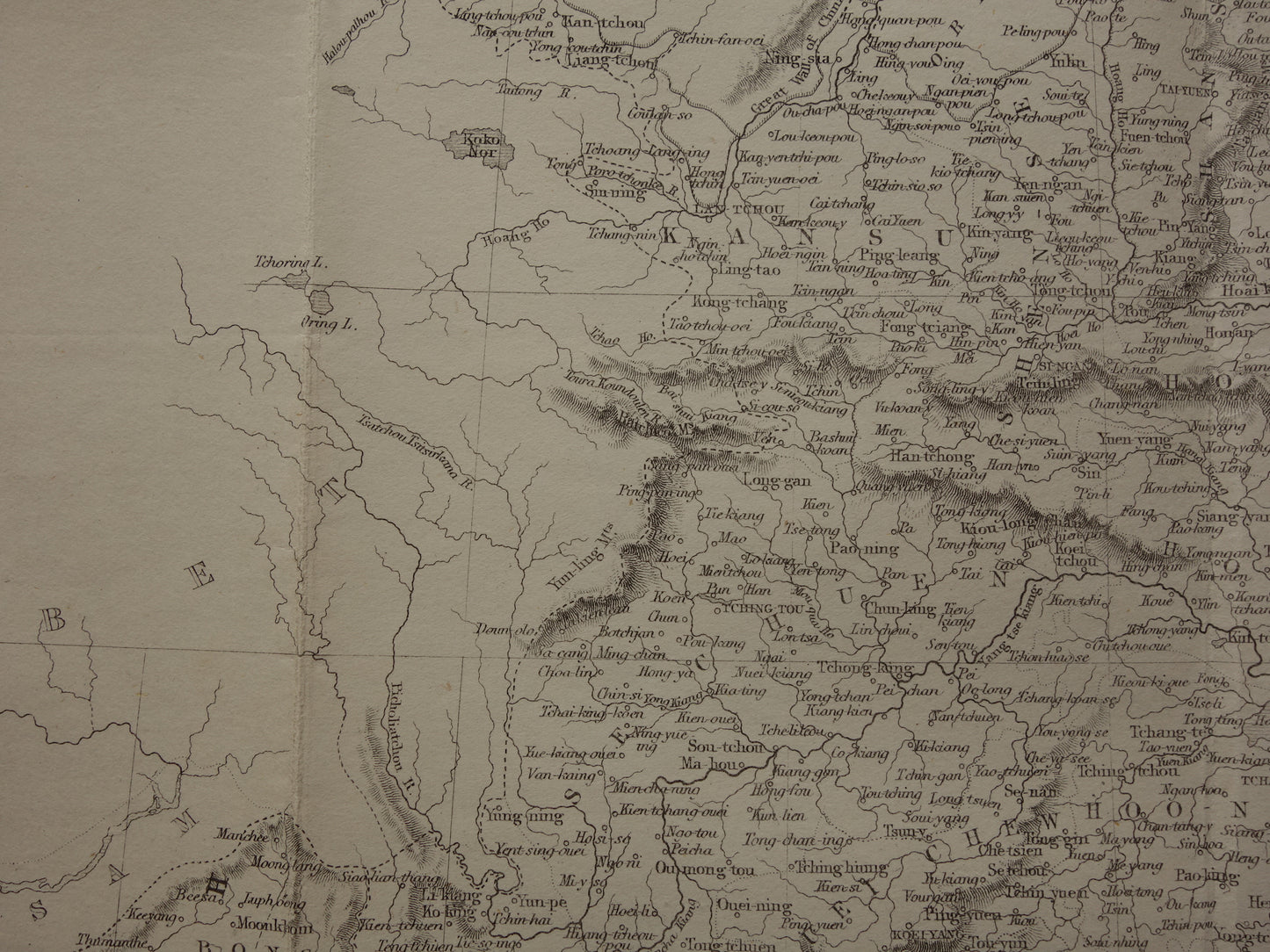 CHINA old map from 1860 original antique map China and Burma John Rapkin - Vintage English maps Myanmar