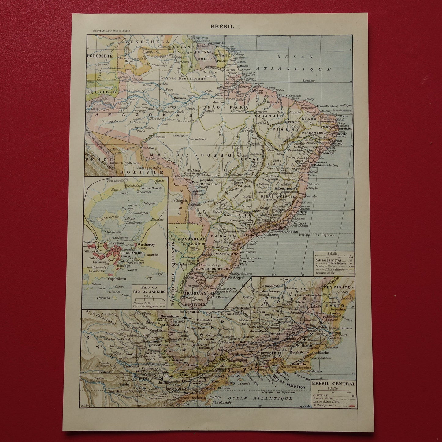 oude historische landkaart van Brazilië