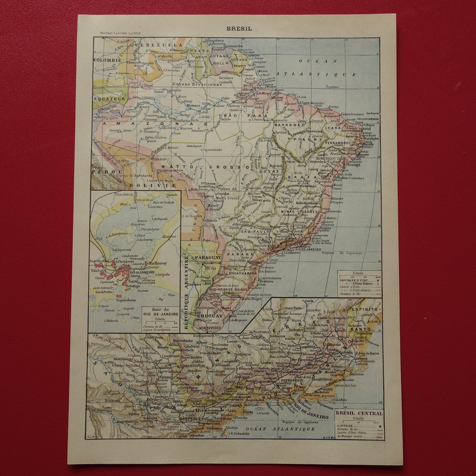 oude historische landkaart van Brazilië
