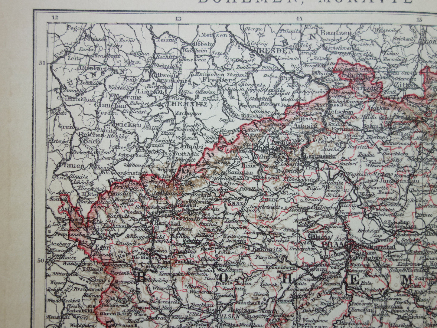 CZECH REPUBLIC old Dutch map of Czechia original vintage map of Bohemia and Moravia