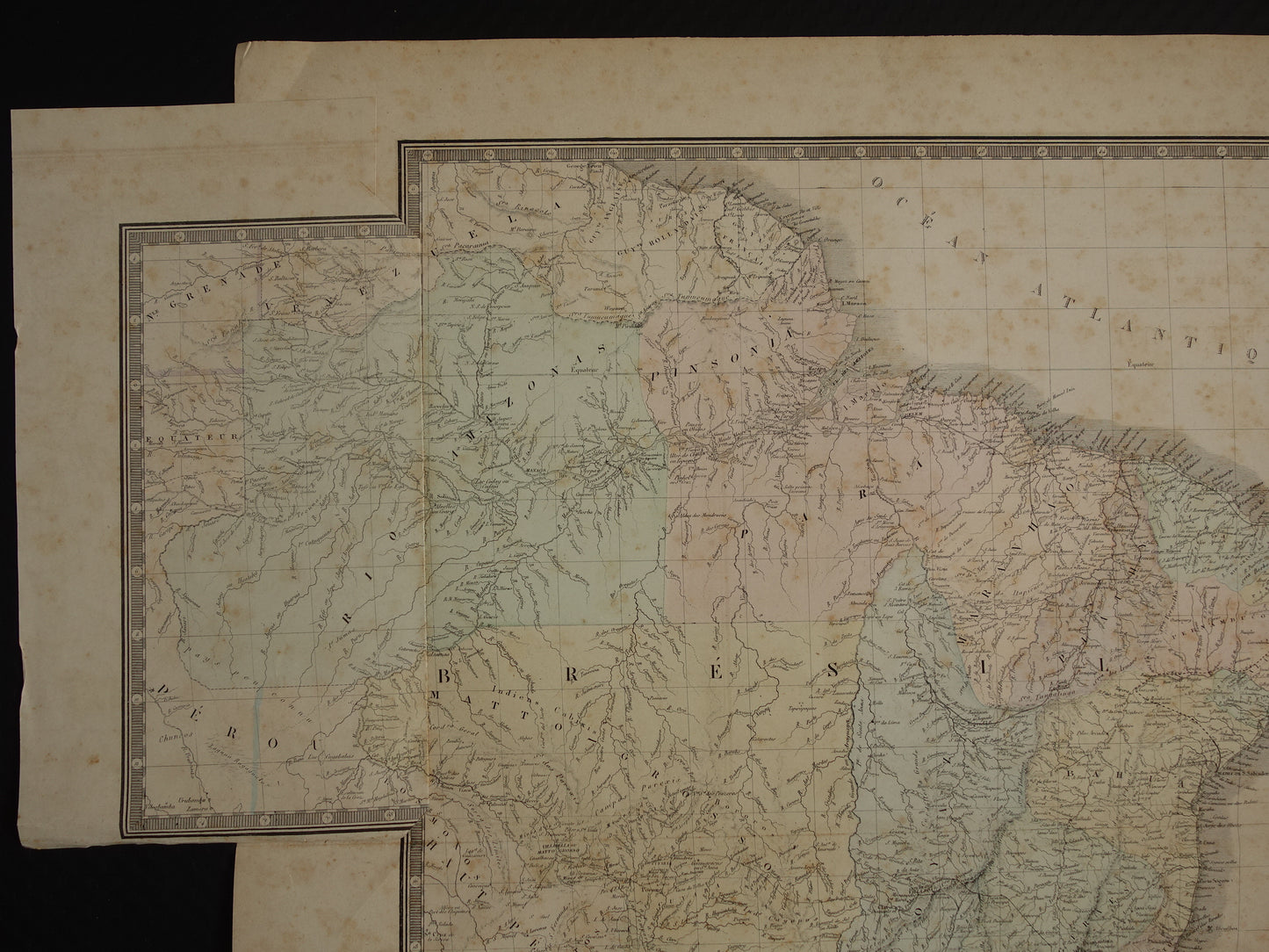 BRAZIL Antique map of Brazil from 1876 Original old large map vintage poster