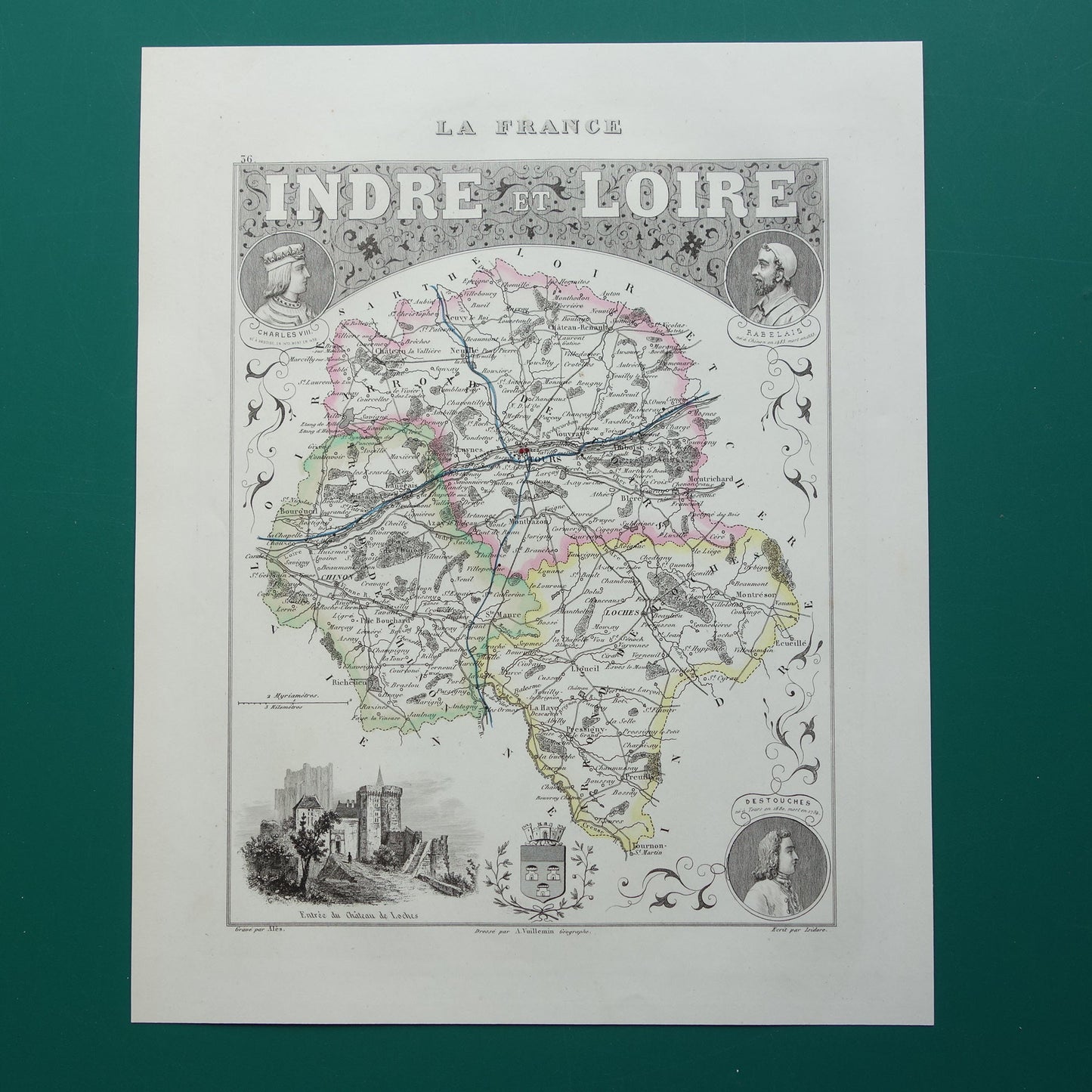 Indre et Loire carte old map