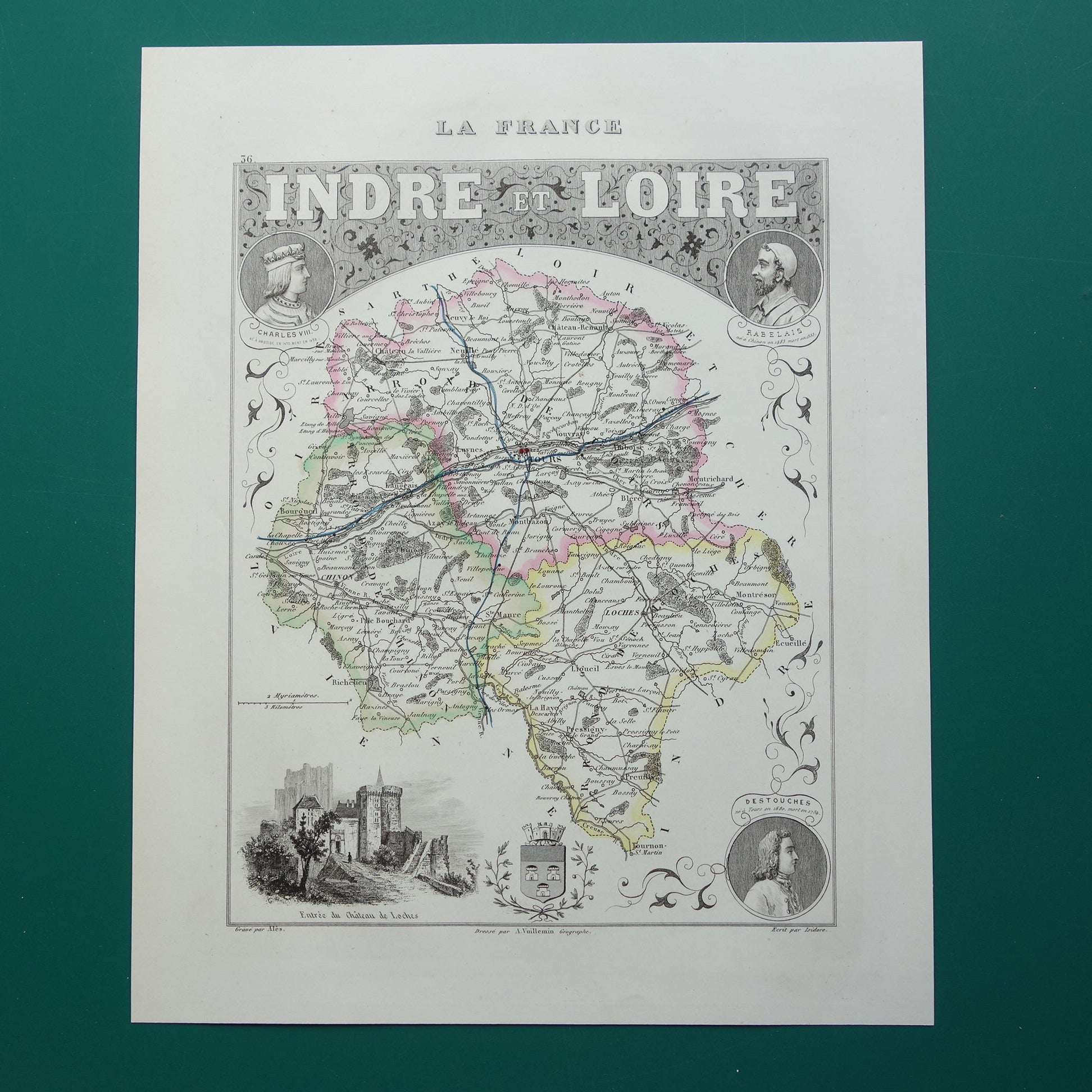 Indre et Loire carte old map