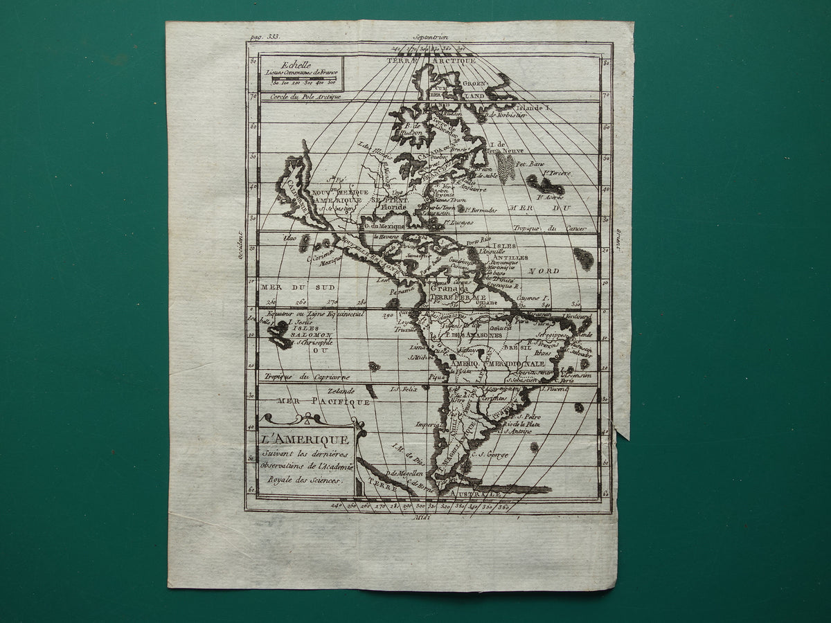 Noord & Zuid Amerika 260+ jaar oude kaart van de Amerika's uit 1759 originele antieke kaart Californië eiland klein formaat