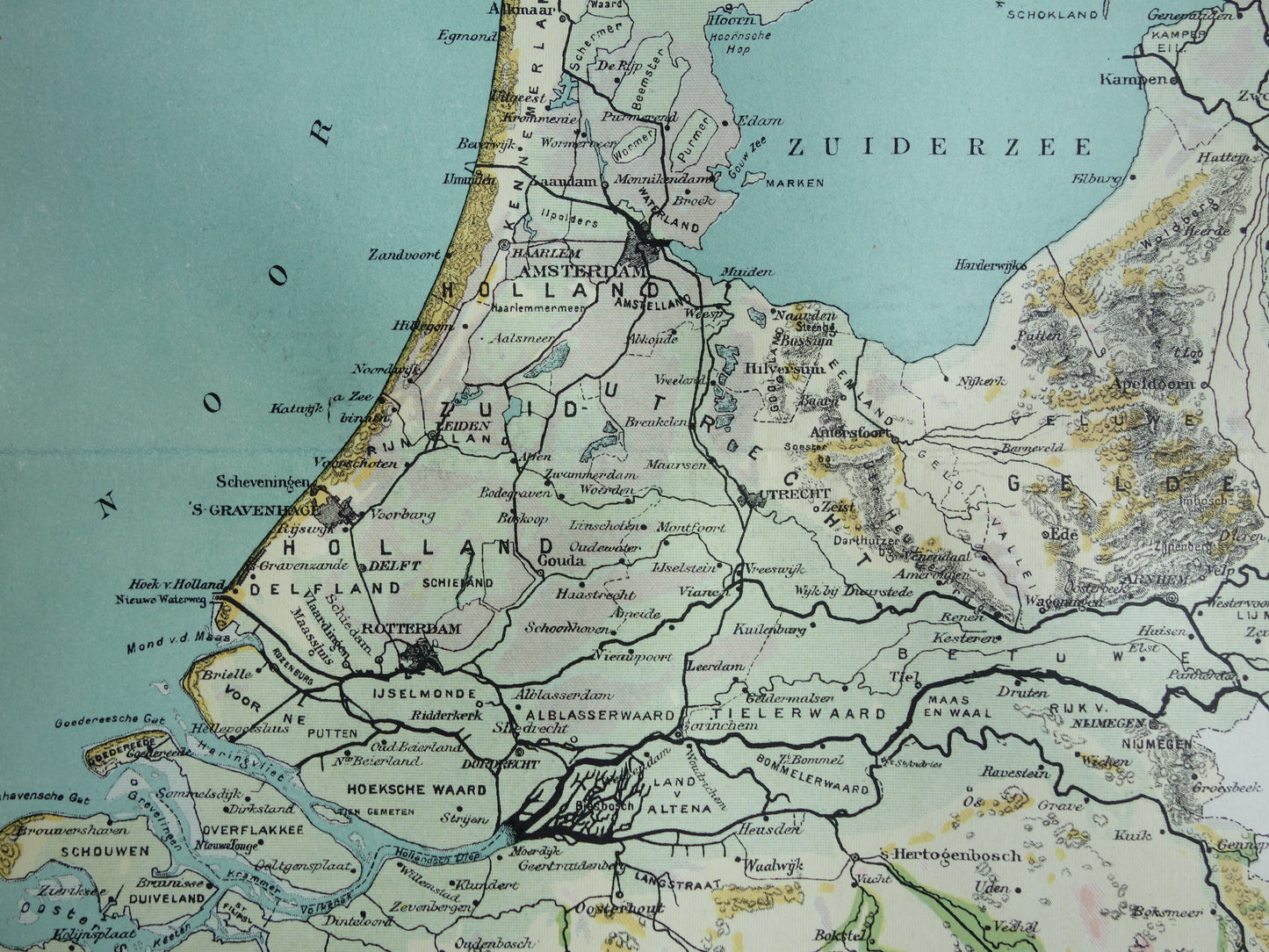 NETHERLANDS old map of soil types 1920 vintage Dutch geology map soil types map
