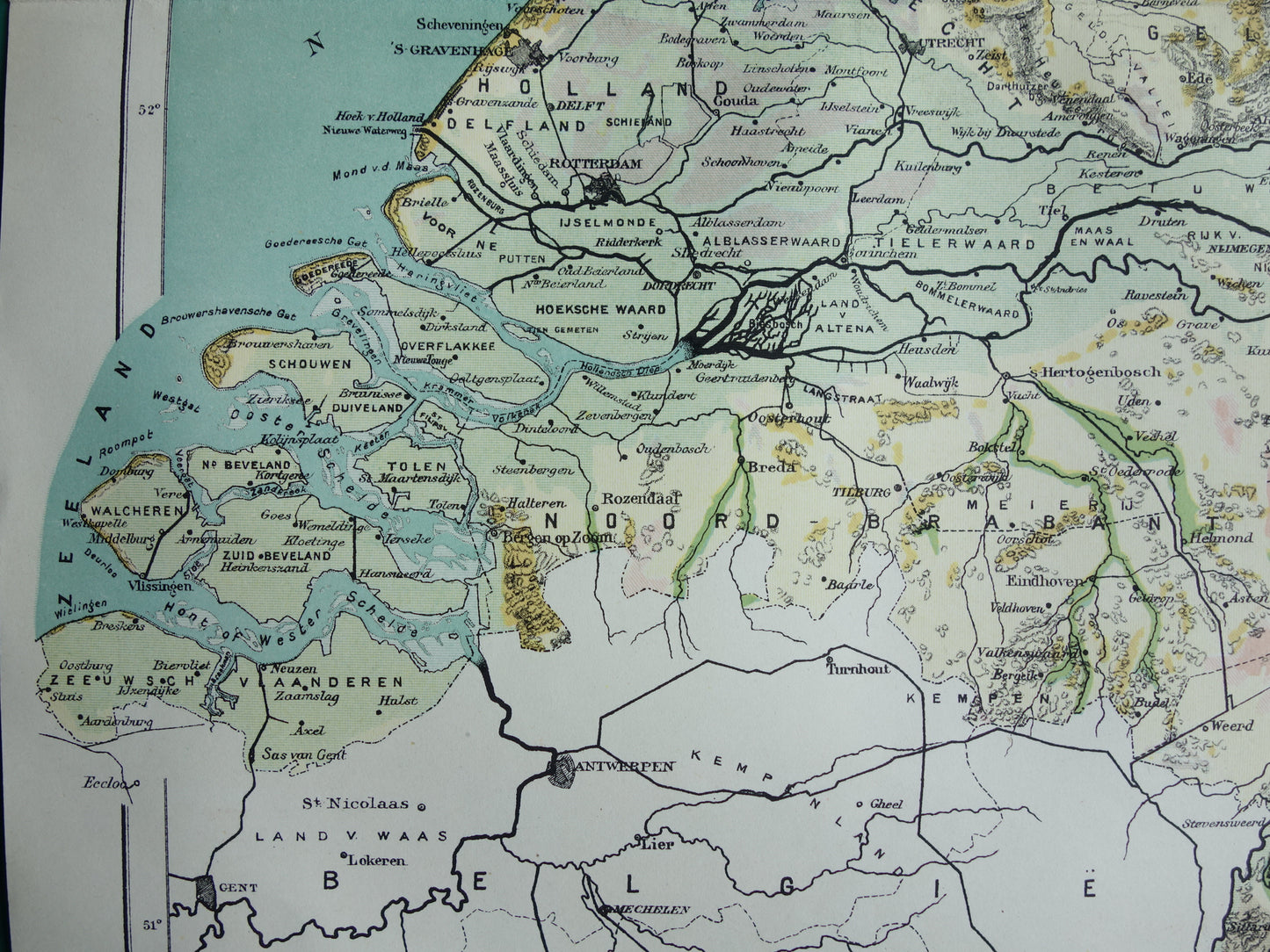 NETHERLANDS old map of soil types 1920 vintage Dutch geology map soil types map