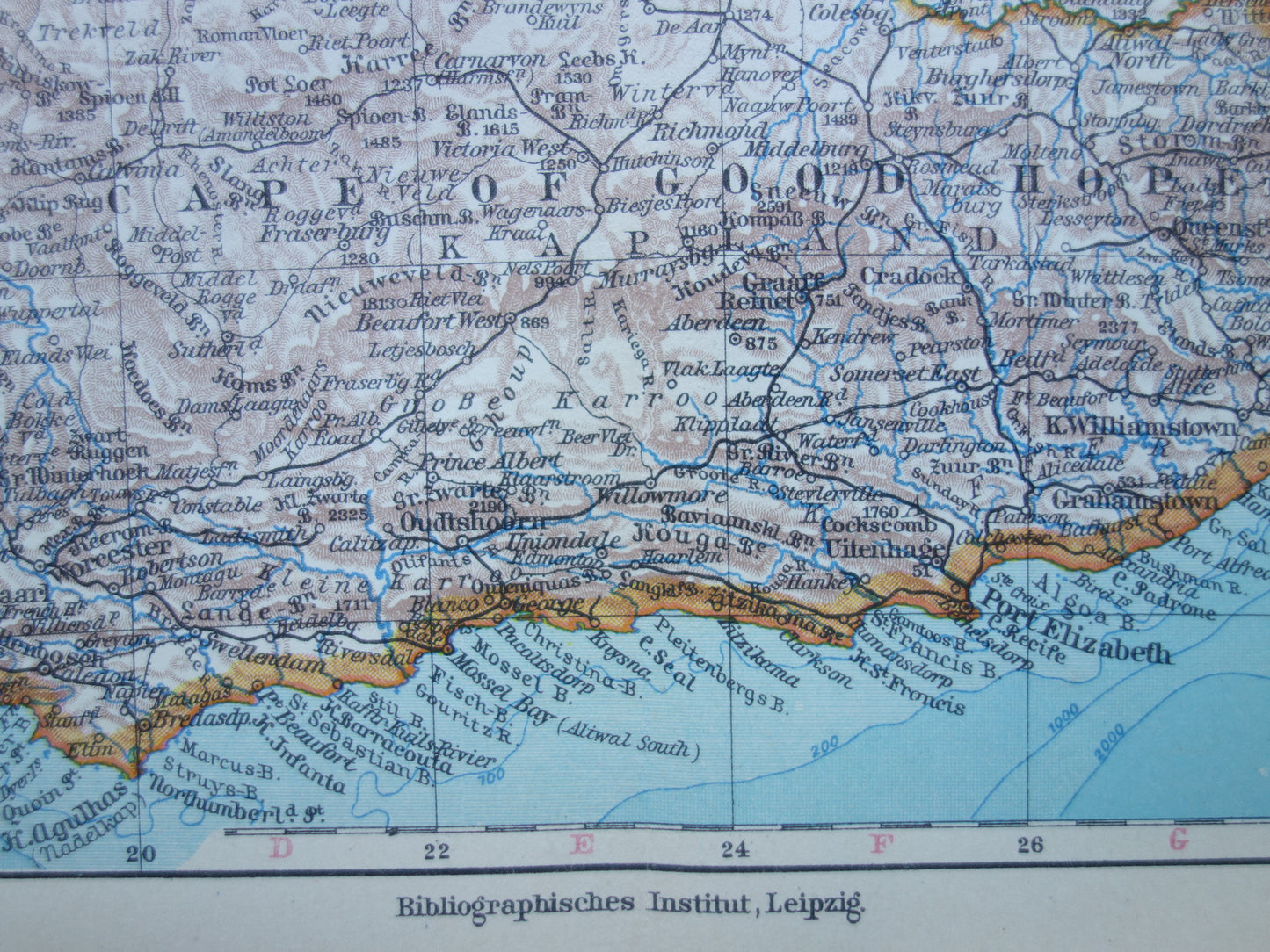 Old map of South Africa in 1928 original German vintage historical map South African Confederation