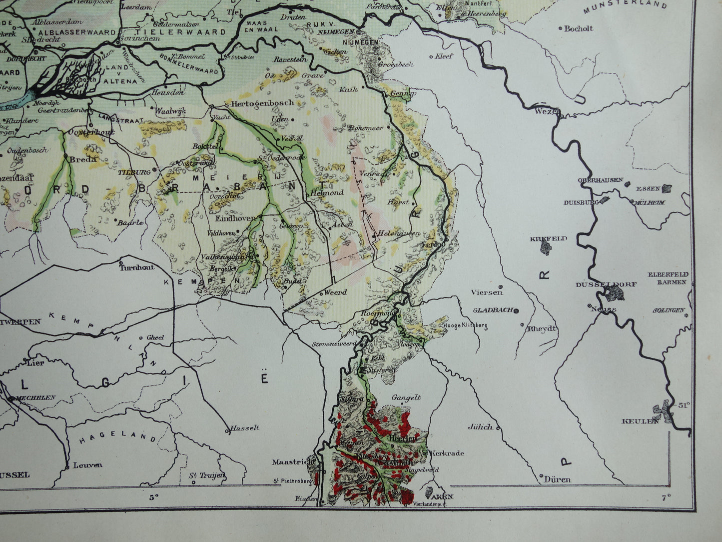 NETHERLANDS old map of soil types 1920 vintage Dutch geology map soil types map