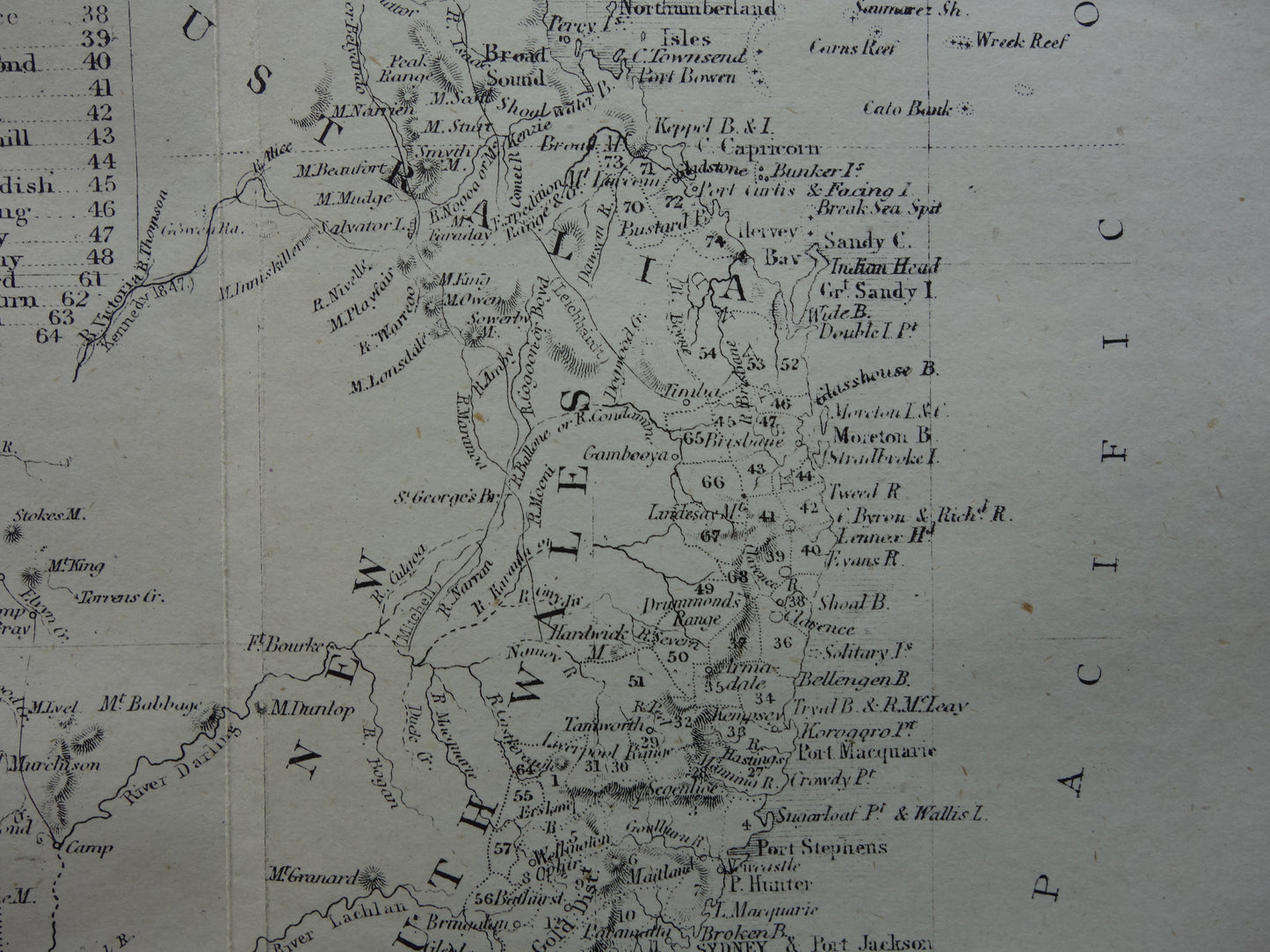 Australia old map from 1860 original antique map Australia John Rapkin - Vintage maps
