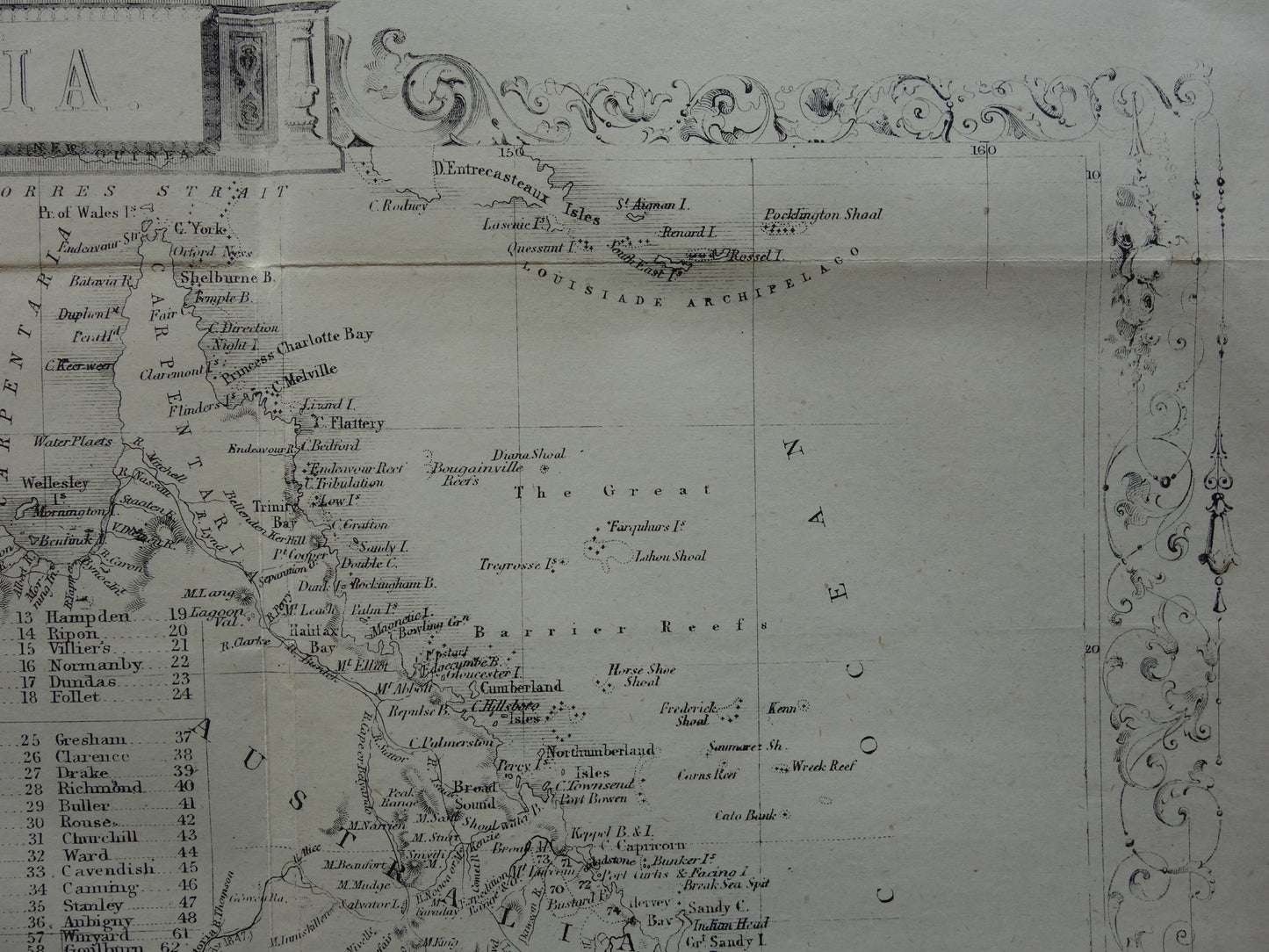 Australia old map from 1860 original antique map Australia John Rapkin - Vintage maps