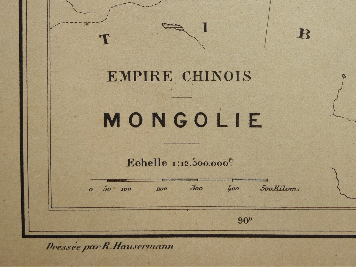 Mongolië Oude kaart van het Mongoliëuit het jaar 1896 historische landkaart oude vintage kaarten