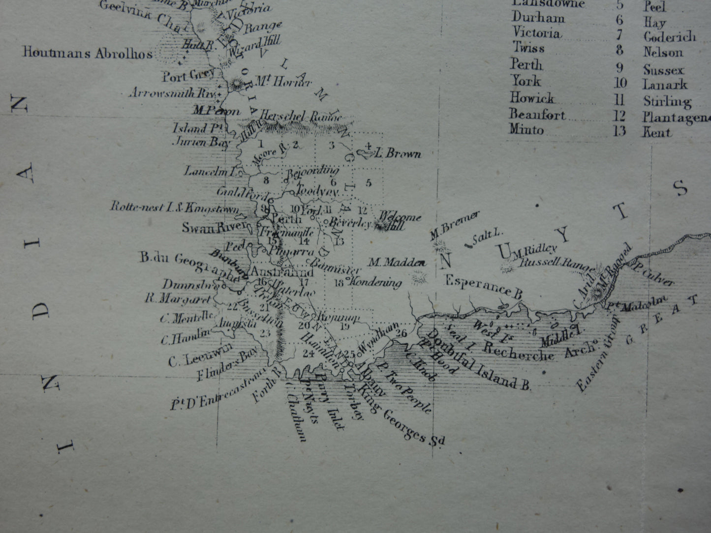 Australia old map from 1860 original antique map Australia John Rapkin - Vintage maps