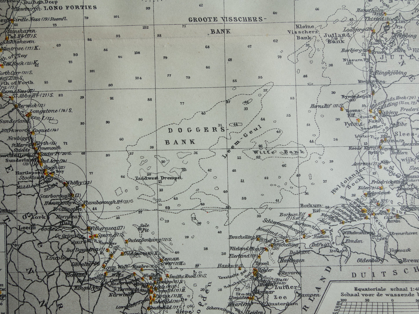 noordzee in het jaar 1920 kaart landkaart zeekaart