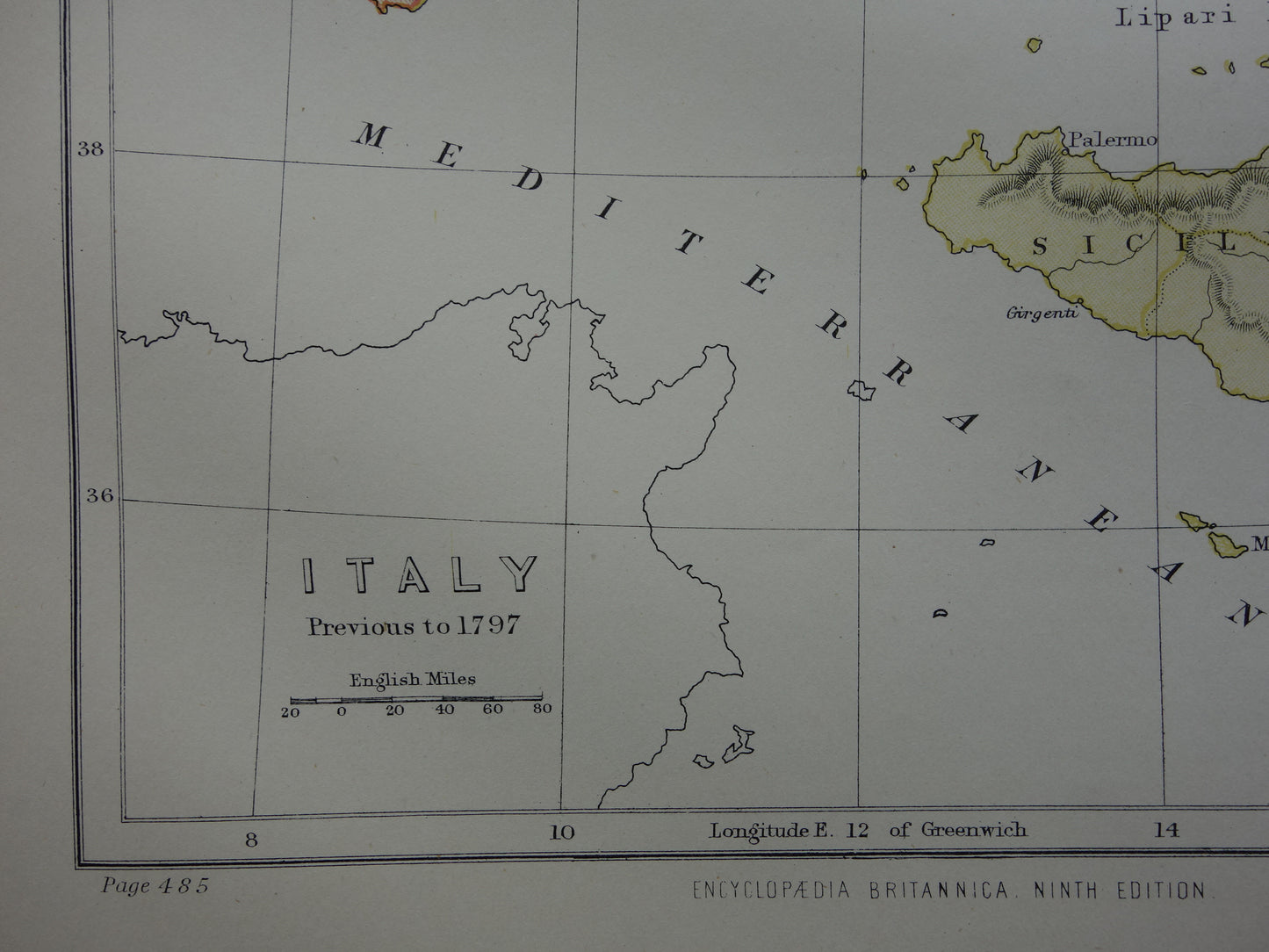 Italy set of 2 antique maps history Italy - Roman Empire Augustus to Constantine &amp; Italy before 1797 - old map