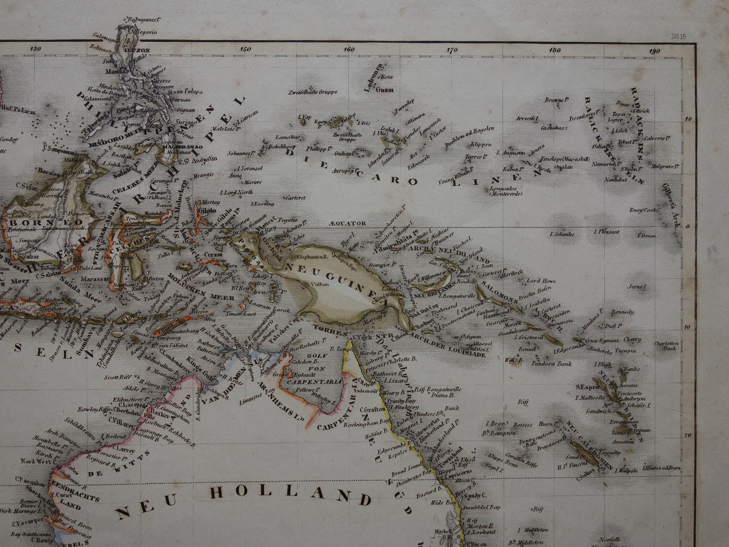 Old map of Australia and Indonesia from 1849 original antique map - vintage maps