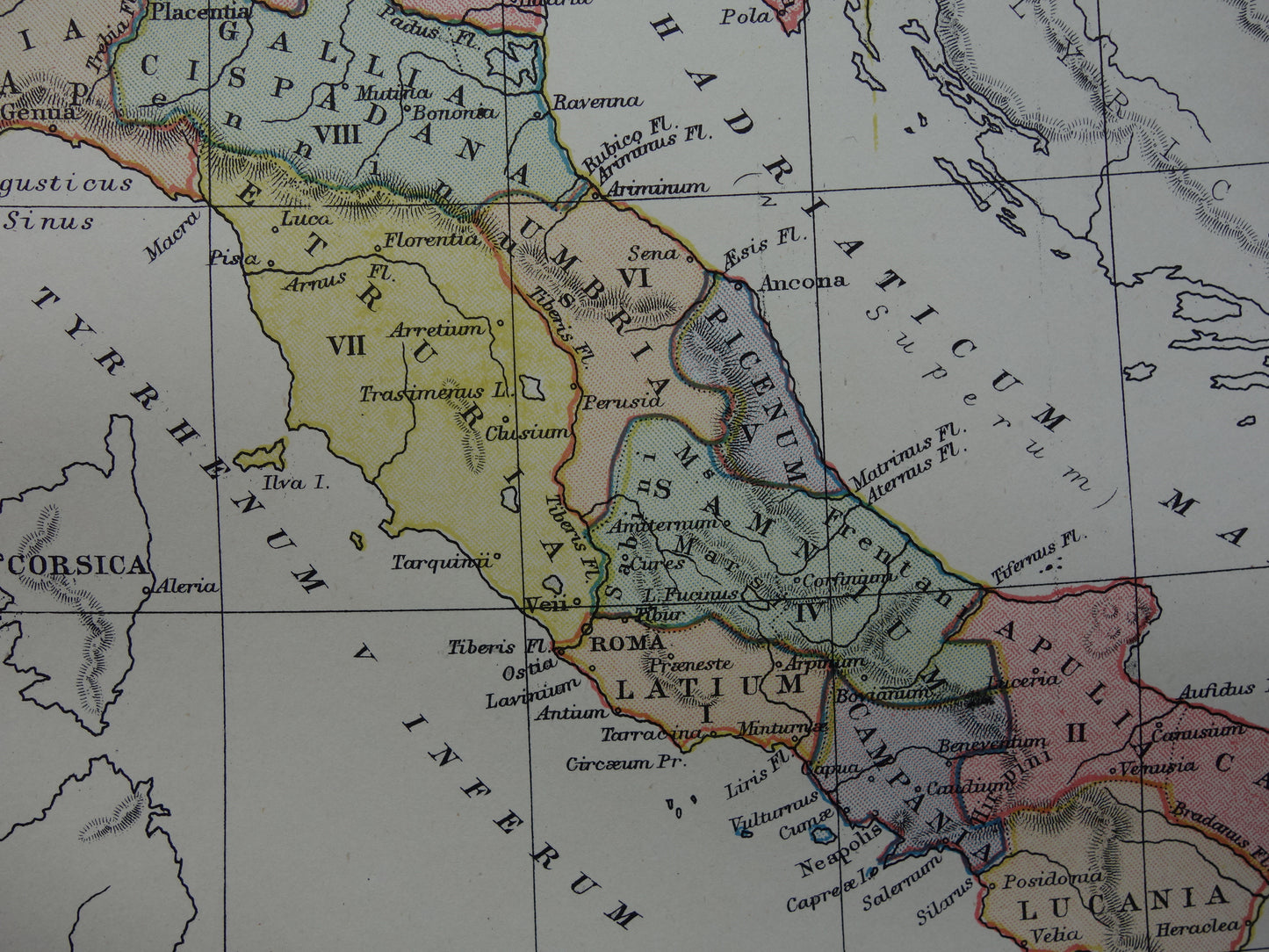 Italy set of 2 antique maps history Italy - Roman Empire Augustus to Constantine &amp; Italy before 1797 - old map