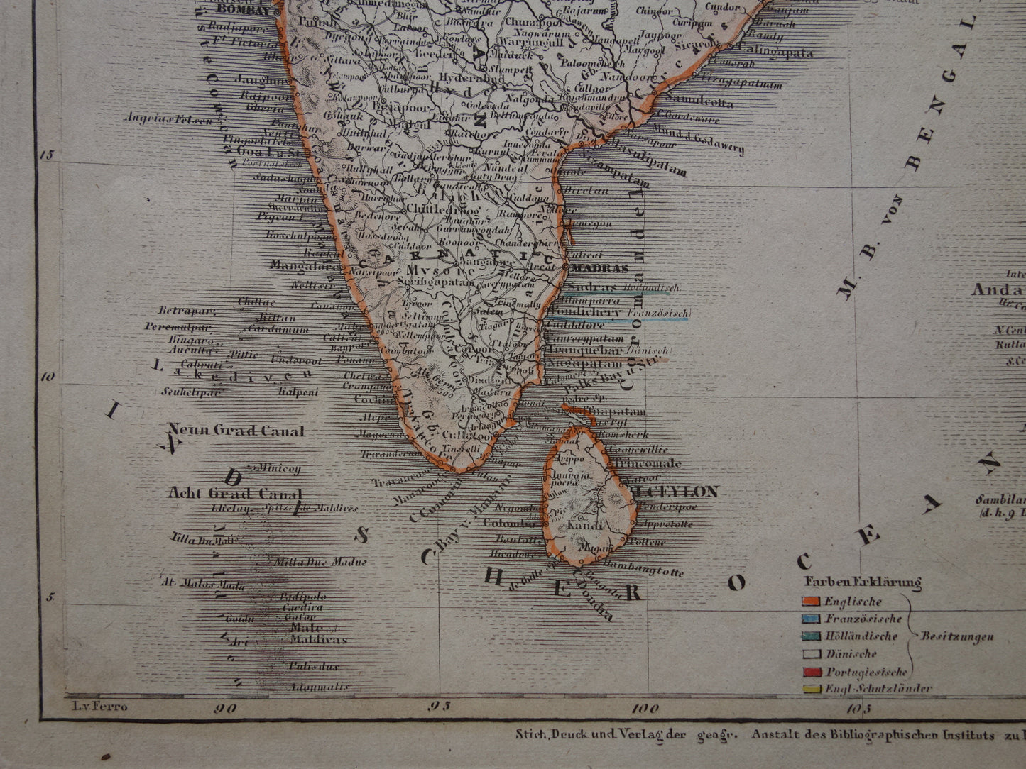 INDIA Old map of India and Indochina from 1849 original antique map southeast Asia - vintage maps