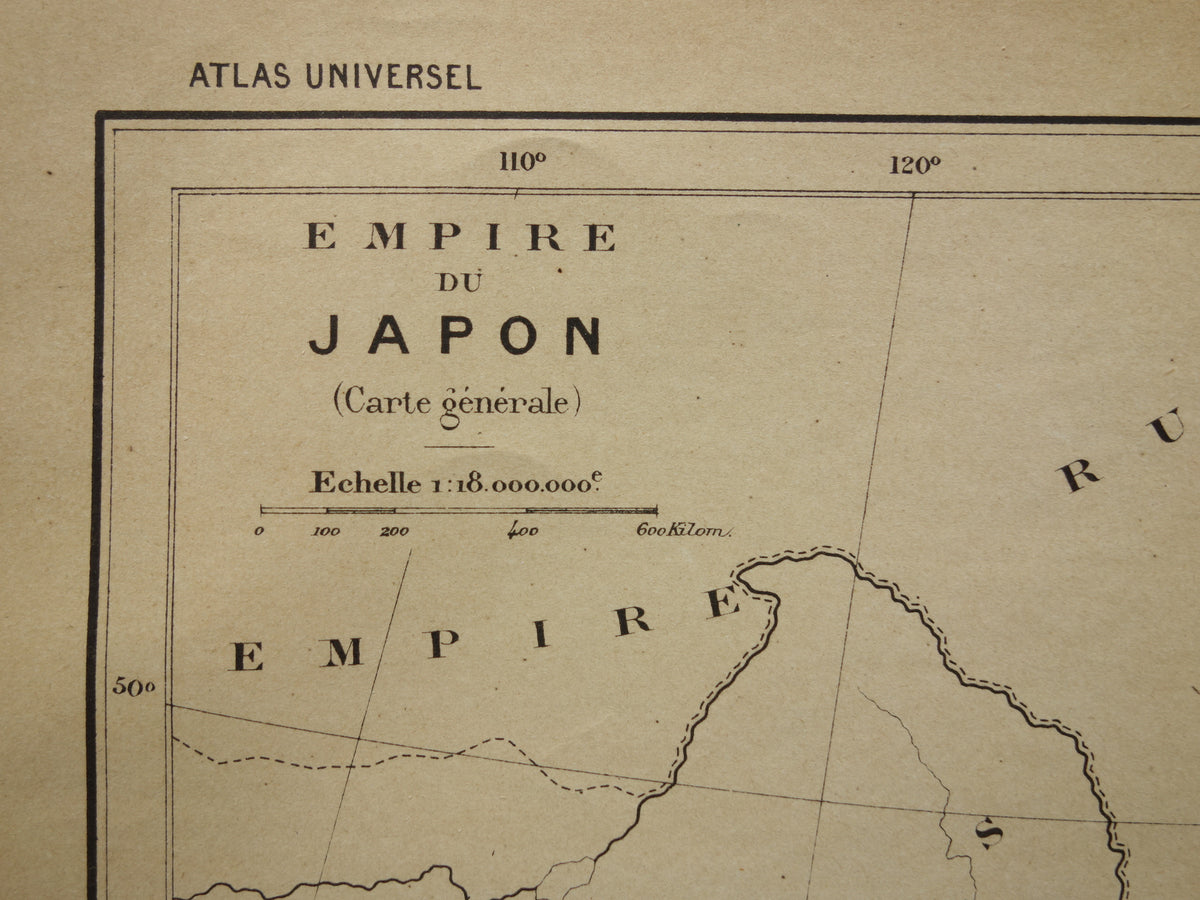 JAPAN Old map of the Japanese Empire from the year 1896 historical map Japan old vintage maps