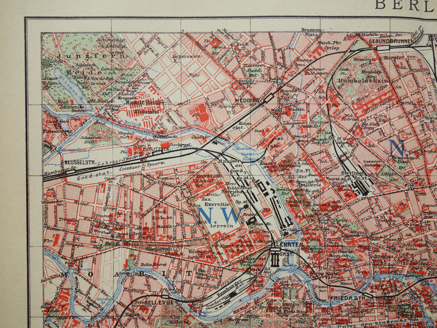 BERLIN alte Karte von Berlin aus dem Jahr 1906 originale niederländische antike Karte