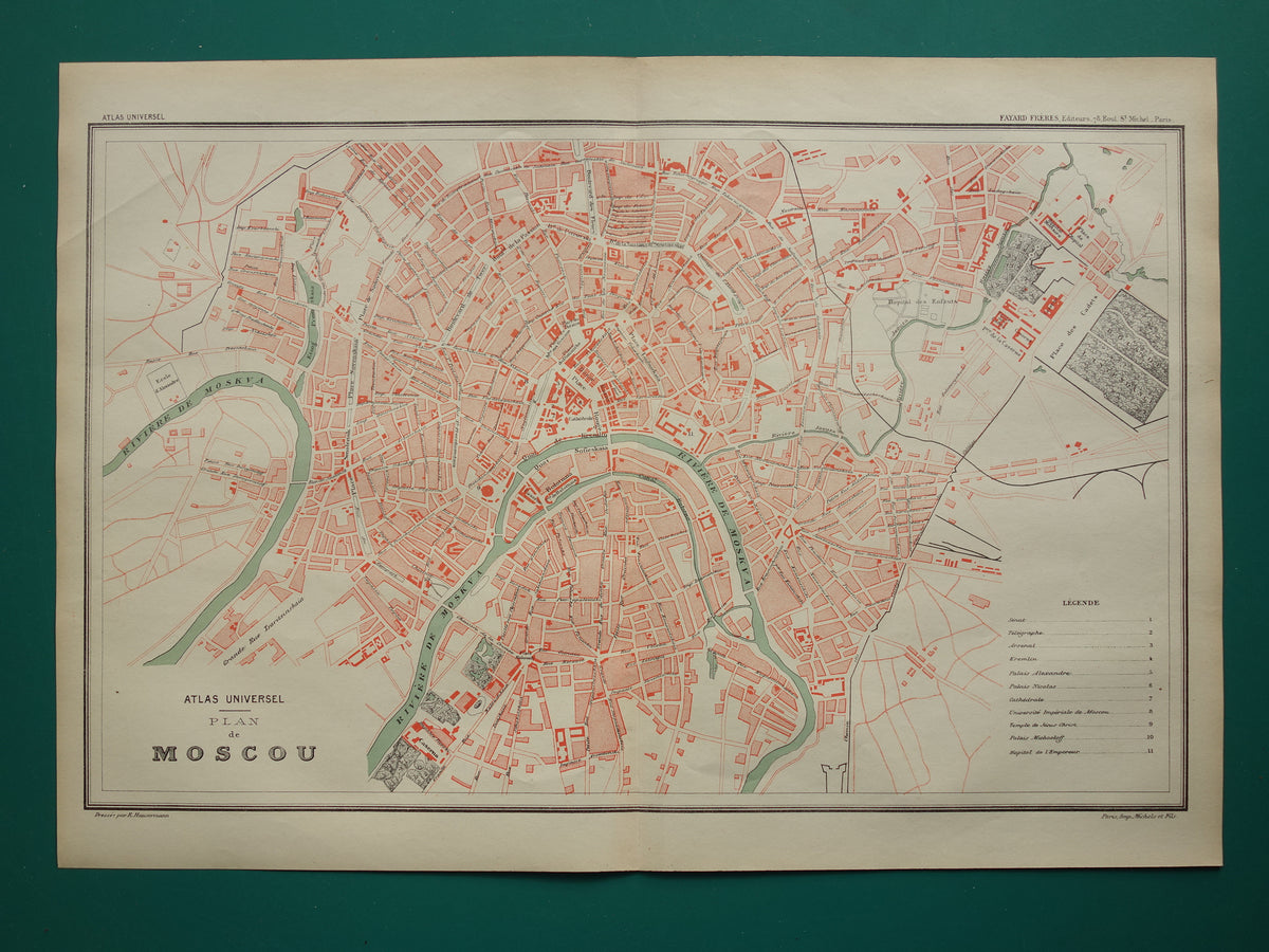 antique map of Moscow for sale