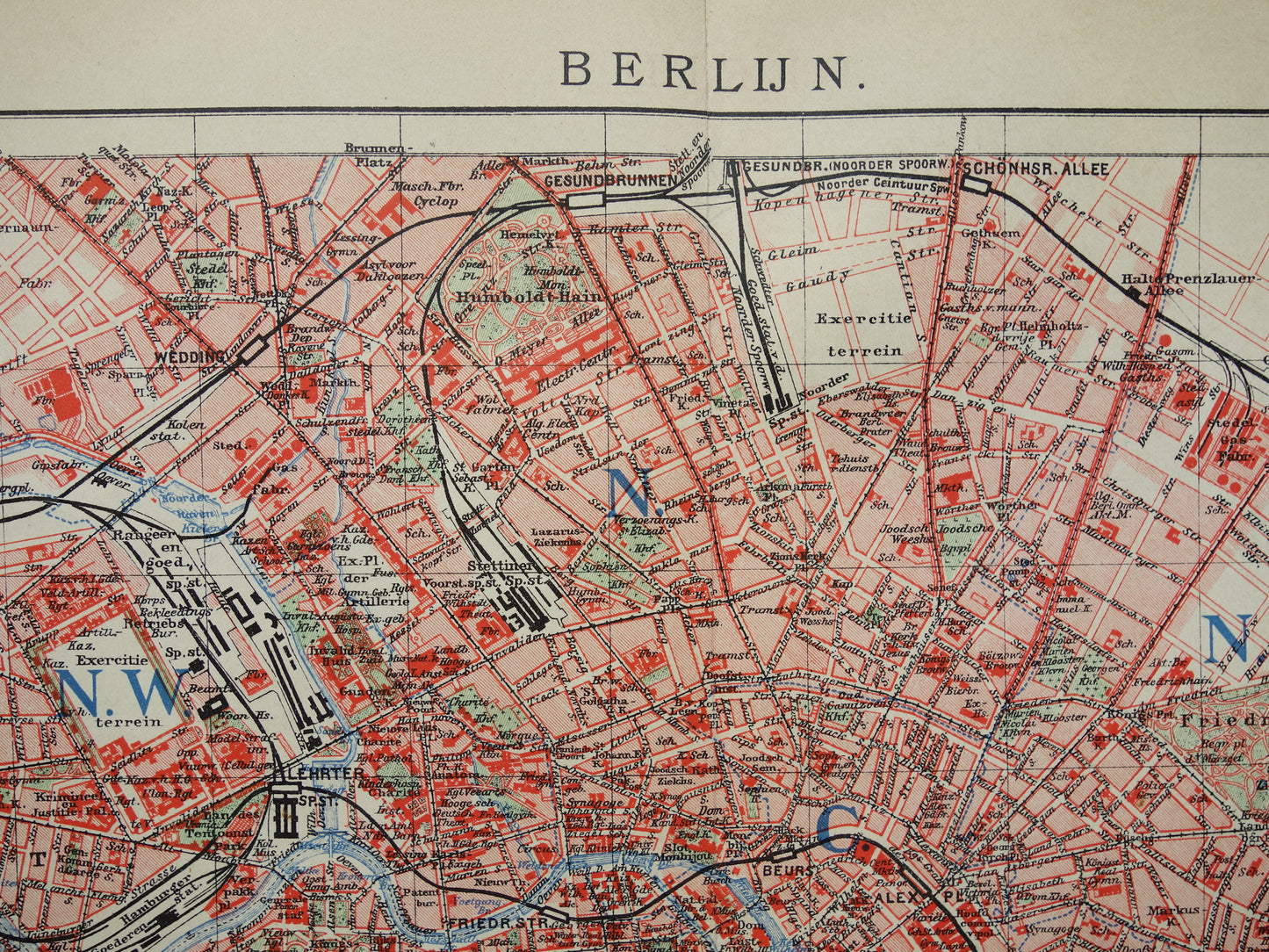 BERLIN alte Karte von Berlin aus dem Jahr 1906 originale niederländische antike Karte