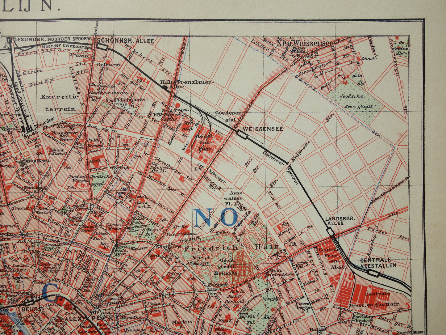 BERLIN alte Karte von Berlin aus dem Jahr 1906 originale niederländische antike Karte