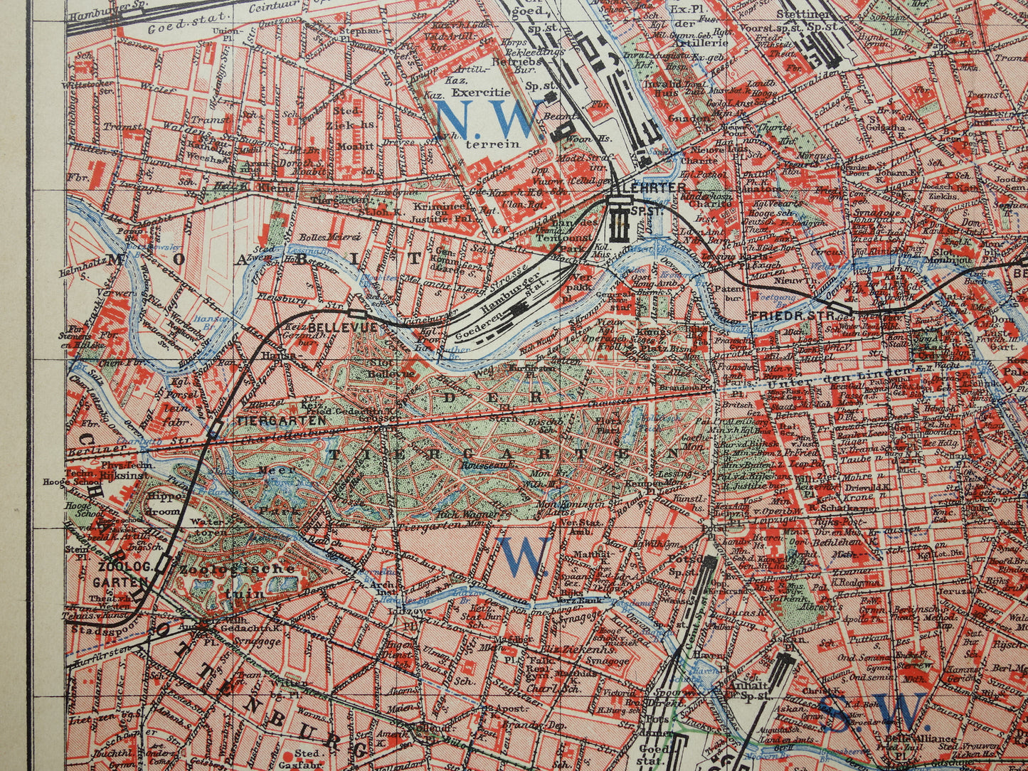 BERLIN alte Karte von Berlin aus dem Jahr 1906 originale niederländische antike Karte