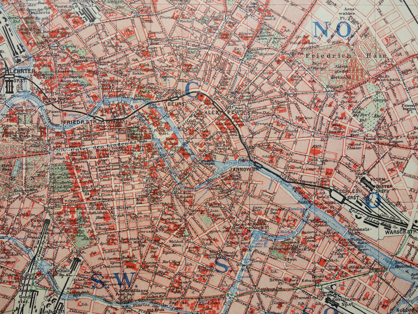BERLIN alte Karte von Berlin aus dem Jahr 1906 originale niederländische antike Karte