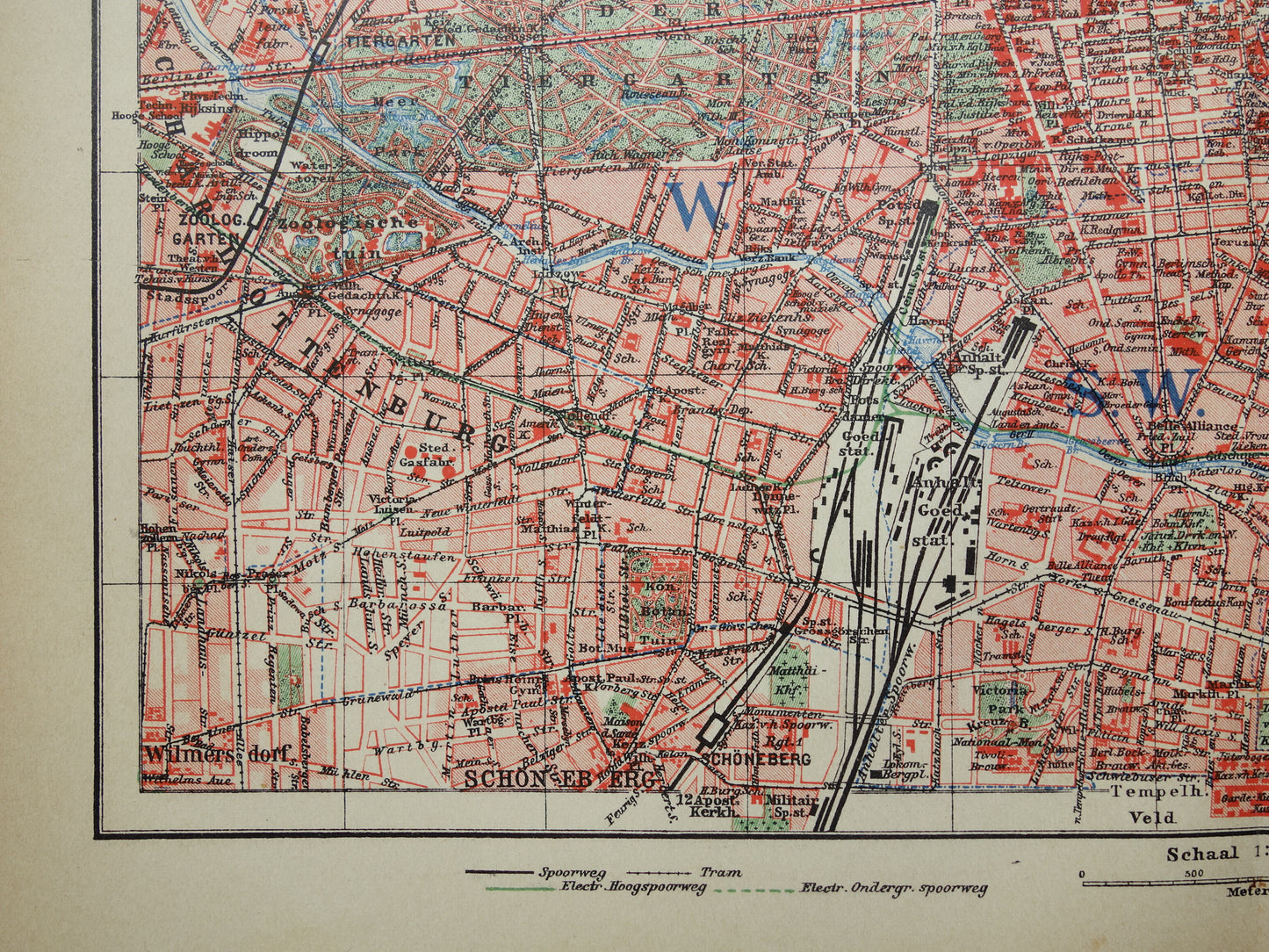 BERLIN alte Karte von Berlin aus dem Jahr 1906 originale niederländische antike Karte