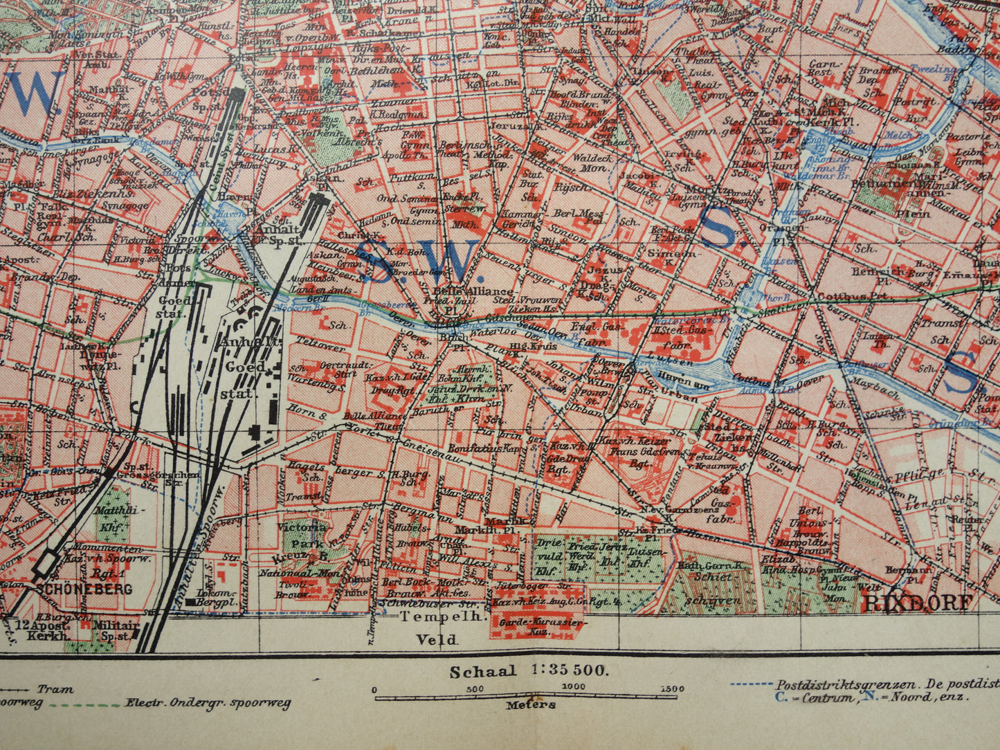 BERLIN alte Karte von Berlin aus dem Jahr 1906 originale niederländische antike Karte