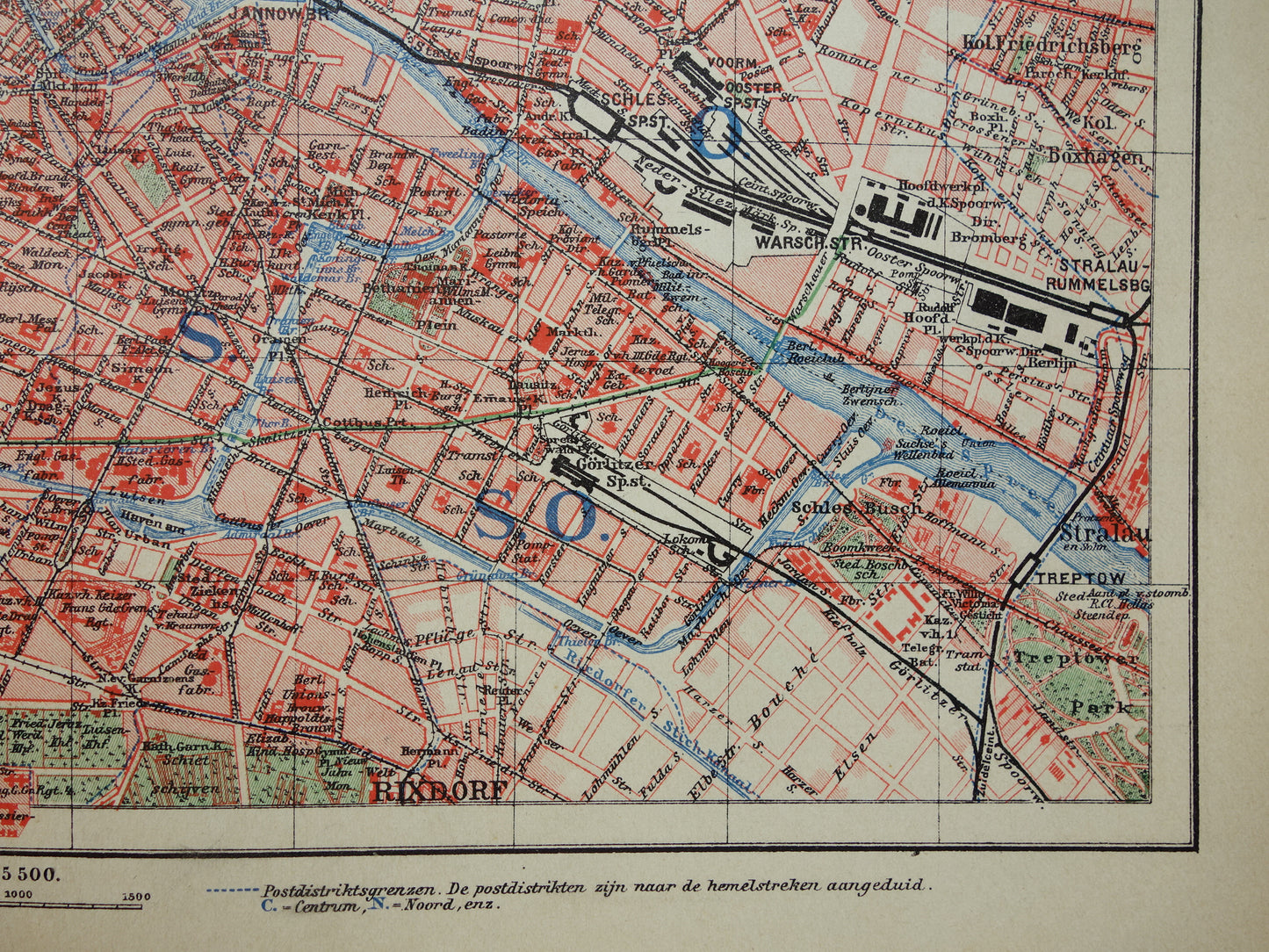 BERLIN alte Karte von Berlin aus dem Jahr 1906 originale niederländische antike Karte