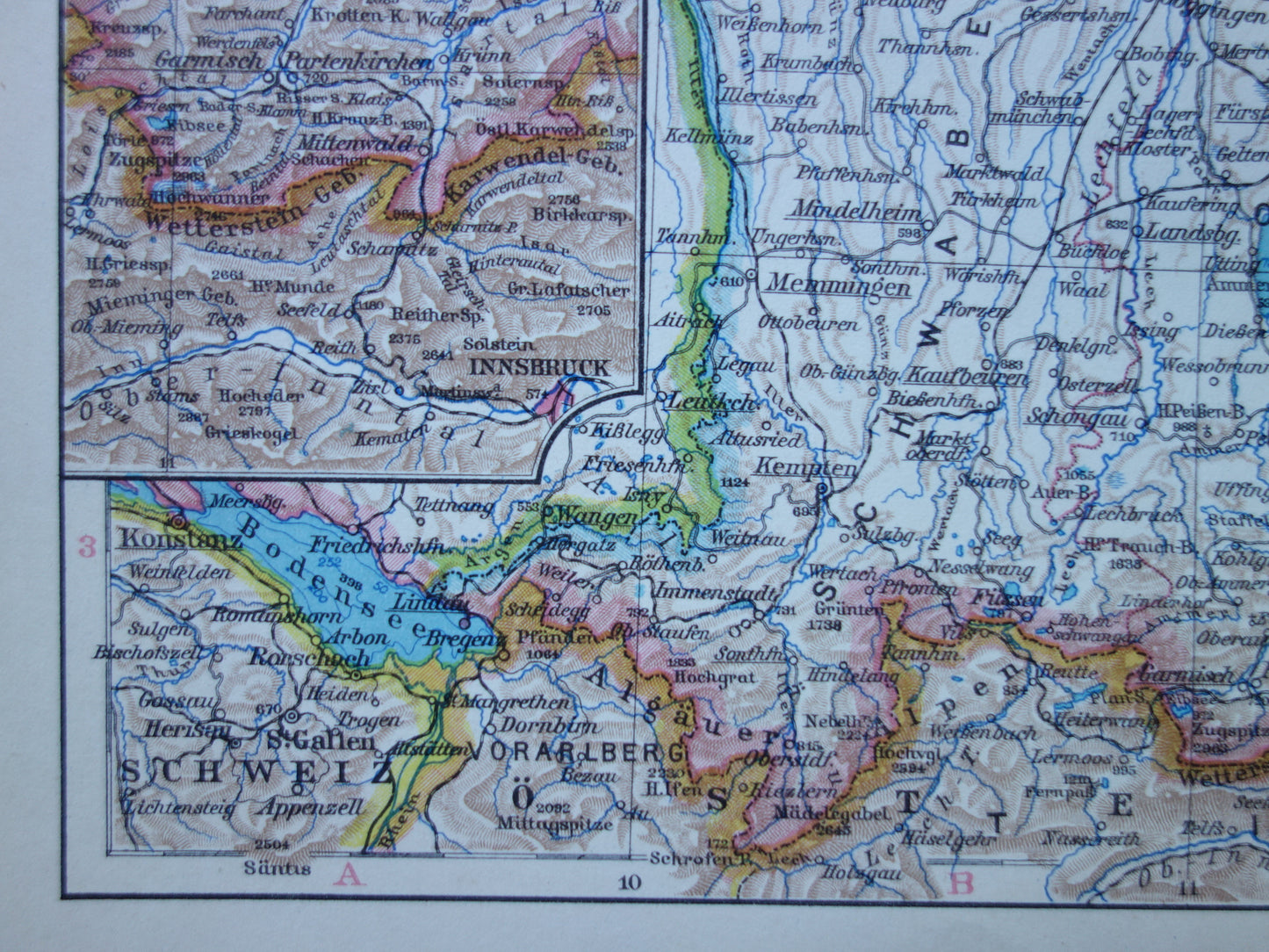 GERMANY old map of Bavaria 1928 original vintage German map Munich Augsburg Nuremburg